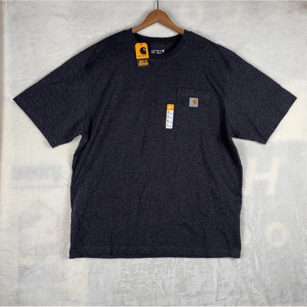 Carhartt Mens XL Loose Fit Heavyweight Short-Sleeve Pocket T-Shirt Dark Gray